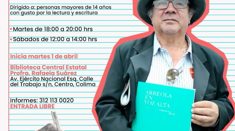 Cultura Colima trae de regreso taller literario ‘Tablero’ del escritor Efrén Rodríguez
