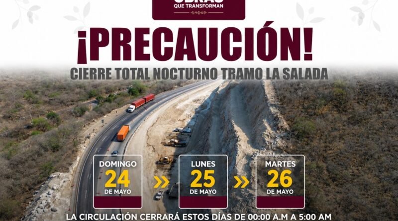 Se amplía cierre nocturno de la autopista Colima-Manzanillo