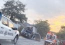 Patrulla de impacta contra una caseta en desuso