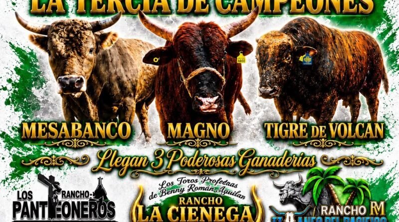 Tercia de campeones en la Plaza de Toros La Herradura de Tepames
