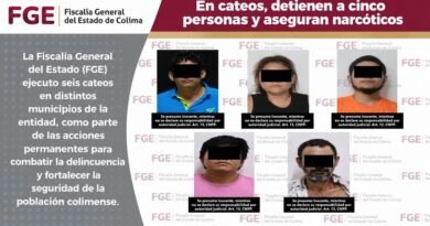 En cateos, detienen a cinco personas y aseguran narcóticos